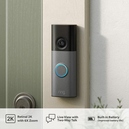 Ring Battery Video Doorbell (2nd Gen) Featuring Retinal 2K