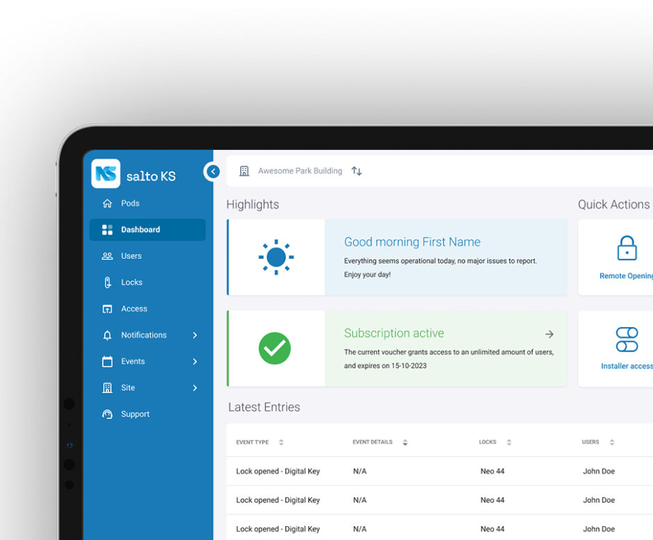 Salto KS (Keys as a Service) Access Control