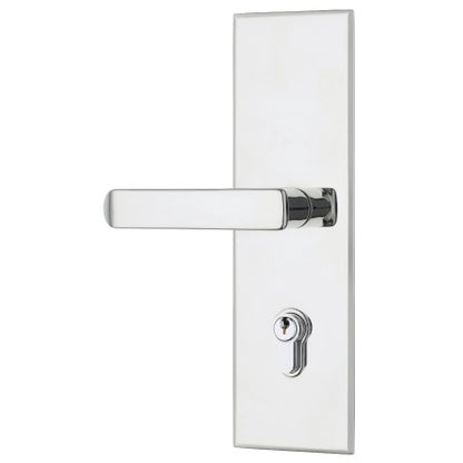 Trilock Eclipse Allure Double Cylinder Entrance Lever Set in Polished Stainless Steel