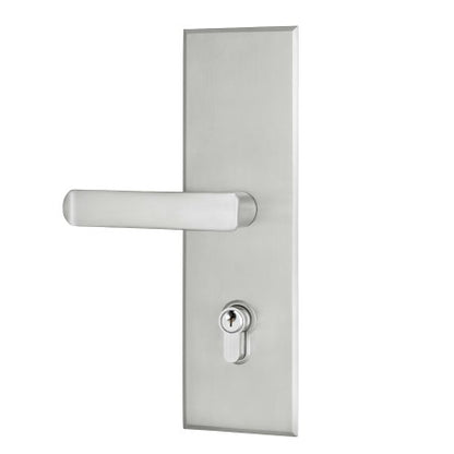 Trilock Eclipse Allure Double Cylinder Entrance Lever Set in Stainless Steel