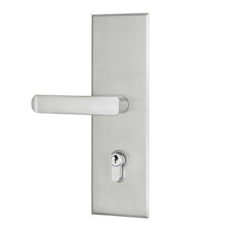 Trilock Eclipse Allure Double Cylinder Entrance Lever Set in Stainless Steel